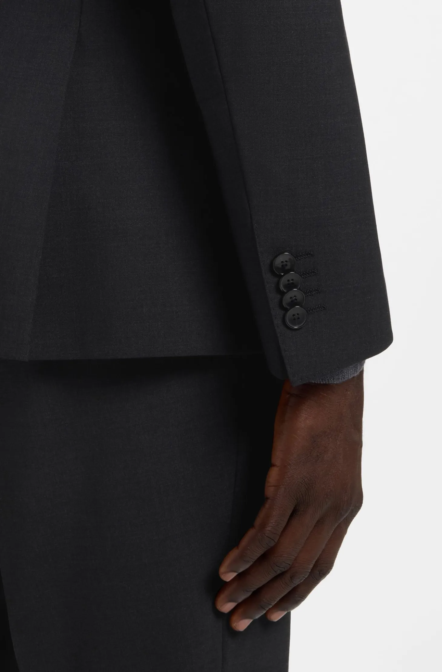Slim-Fit Jacke aus Stretch-Wolle