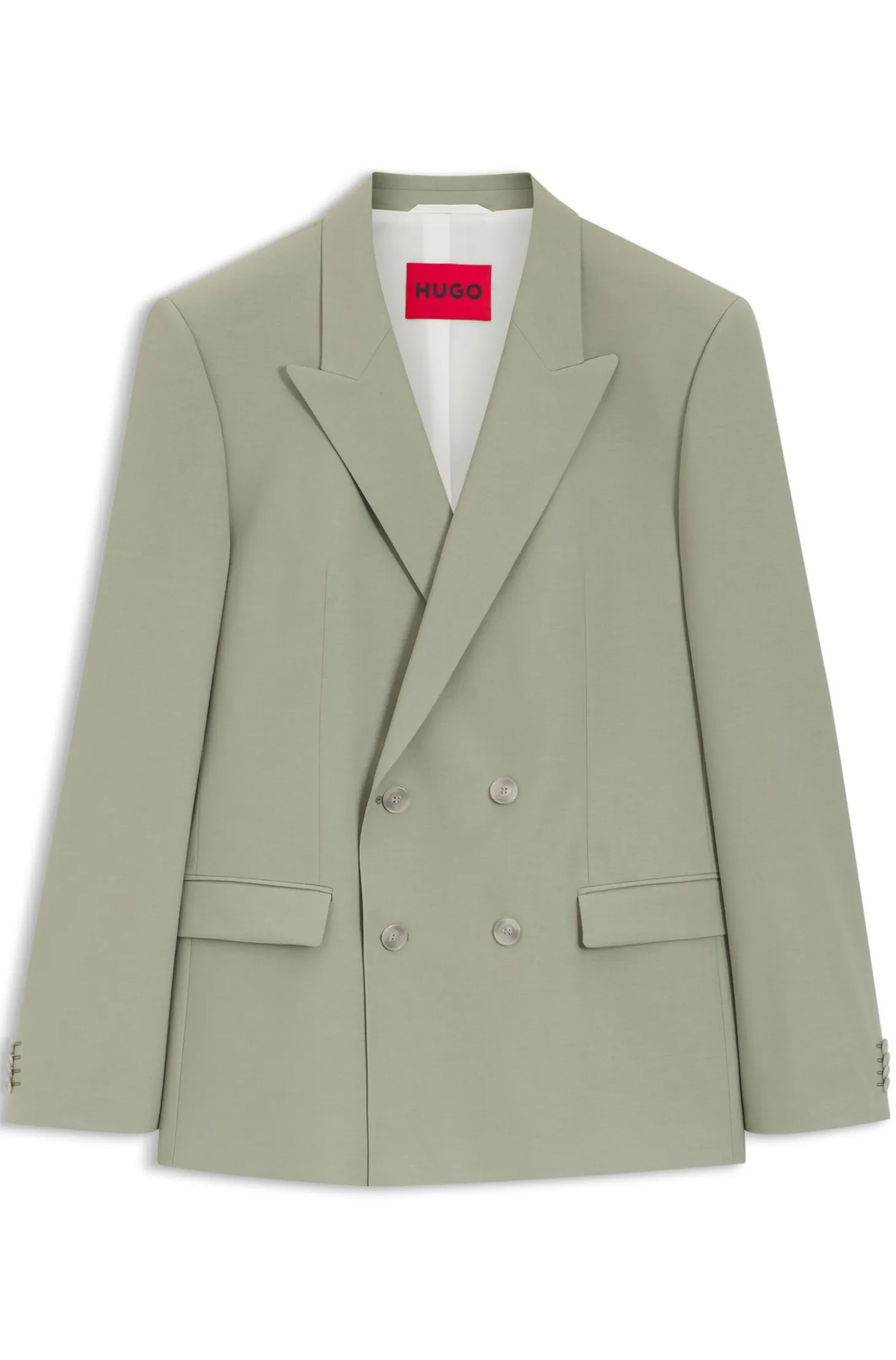 Slim-Fit Jacke aus Woll-Mix mit Popeline-Struktur