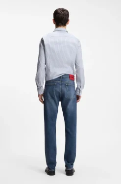 Slim-Fit Jeans aus blauem Stretch-Denim