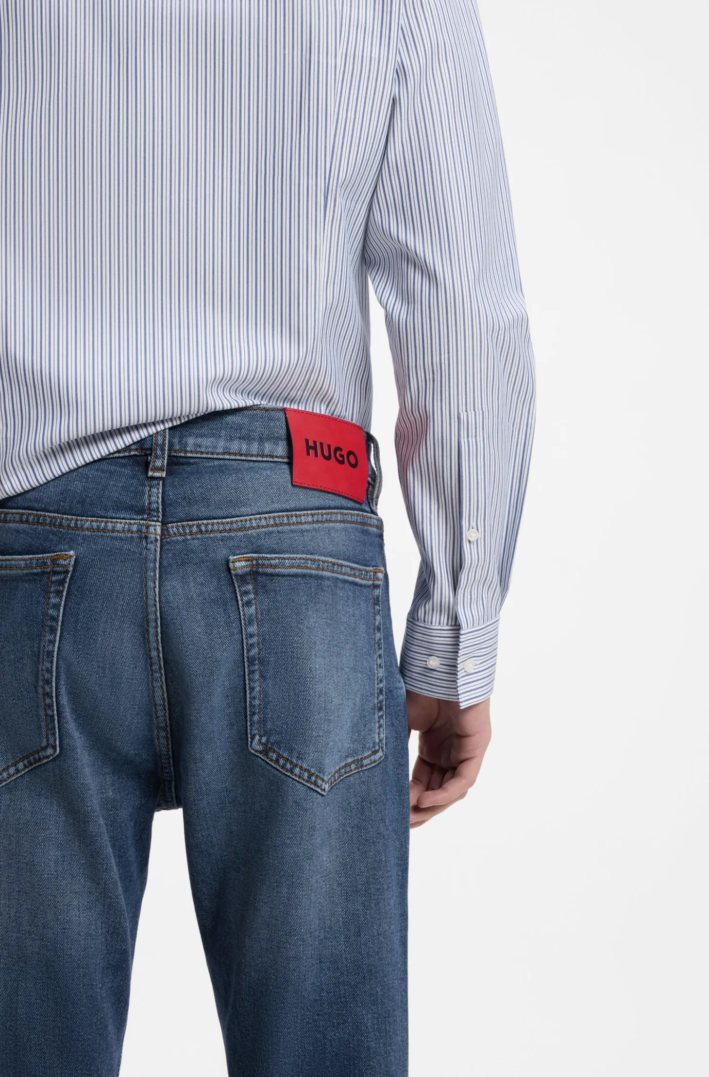 Slim-Fit Jeans aus blauem Stretch-Denim