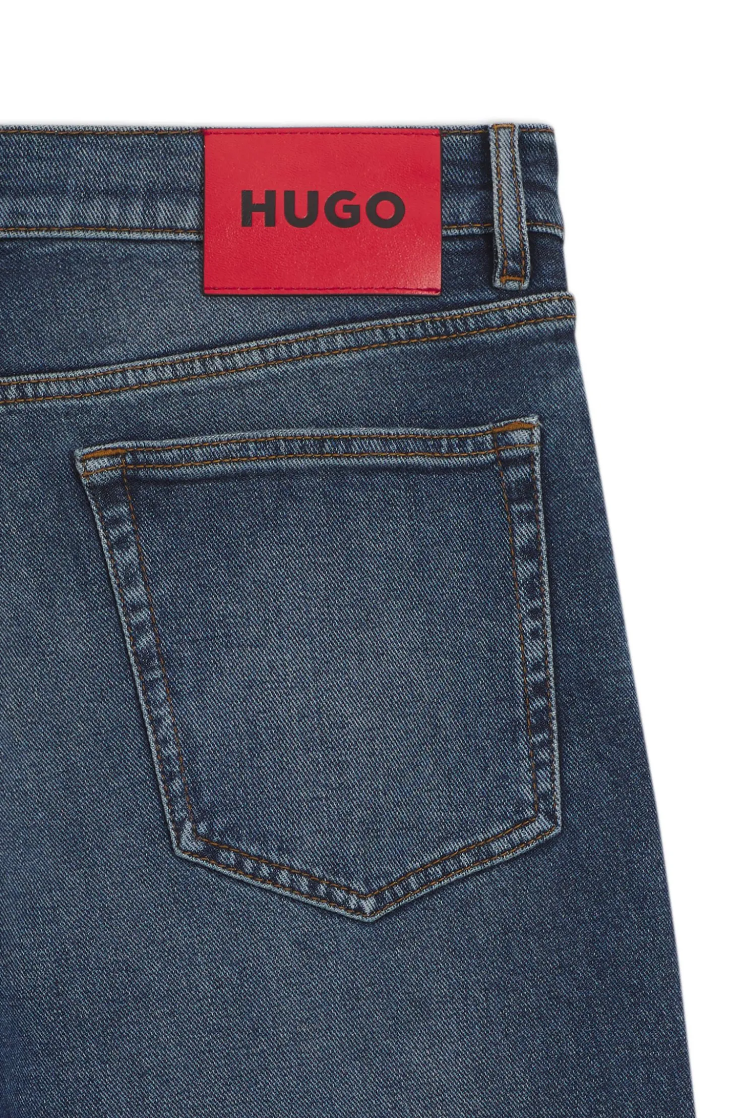 Slim-Fit Jeans aus blauem Stretch-Denim