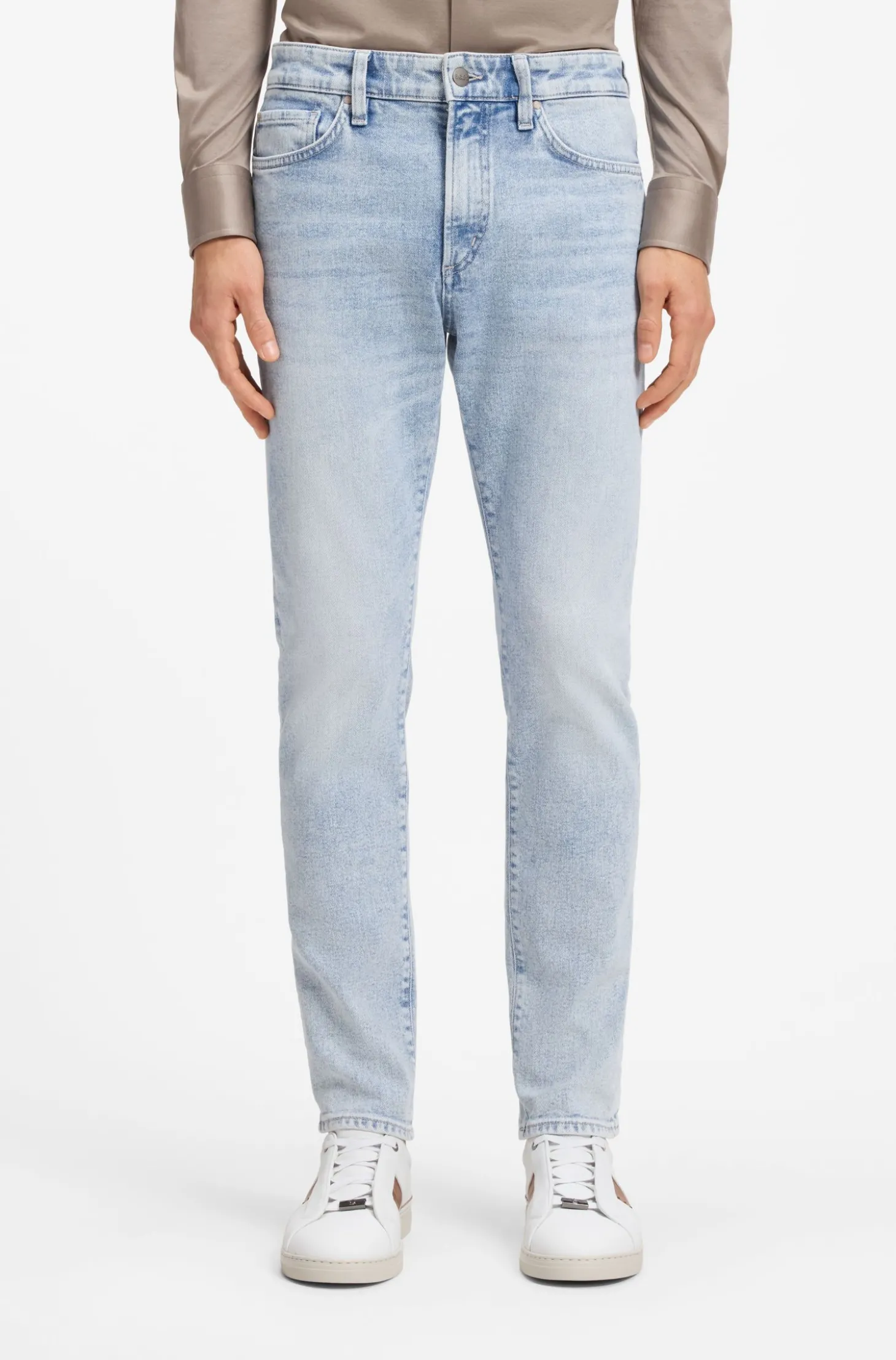 Slim-Fit Jeans aus Denim mit Seiden-Anteil