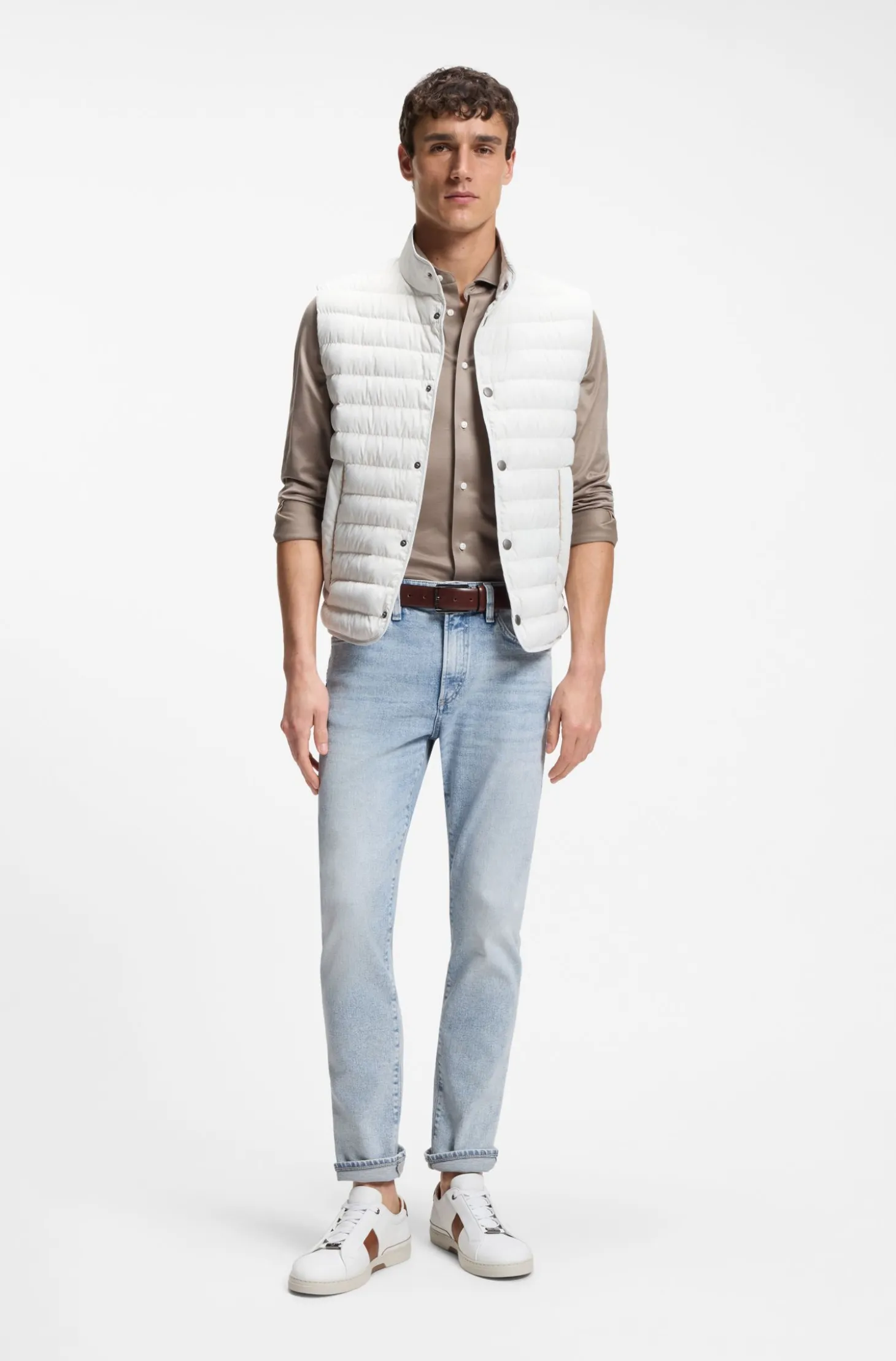 Slim-Fit Jeans aus Denim mit Seiden-Anteil