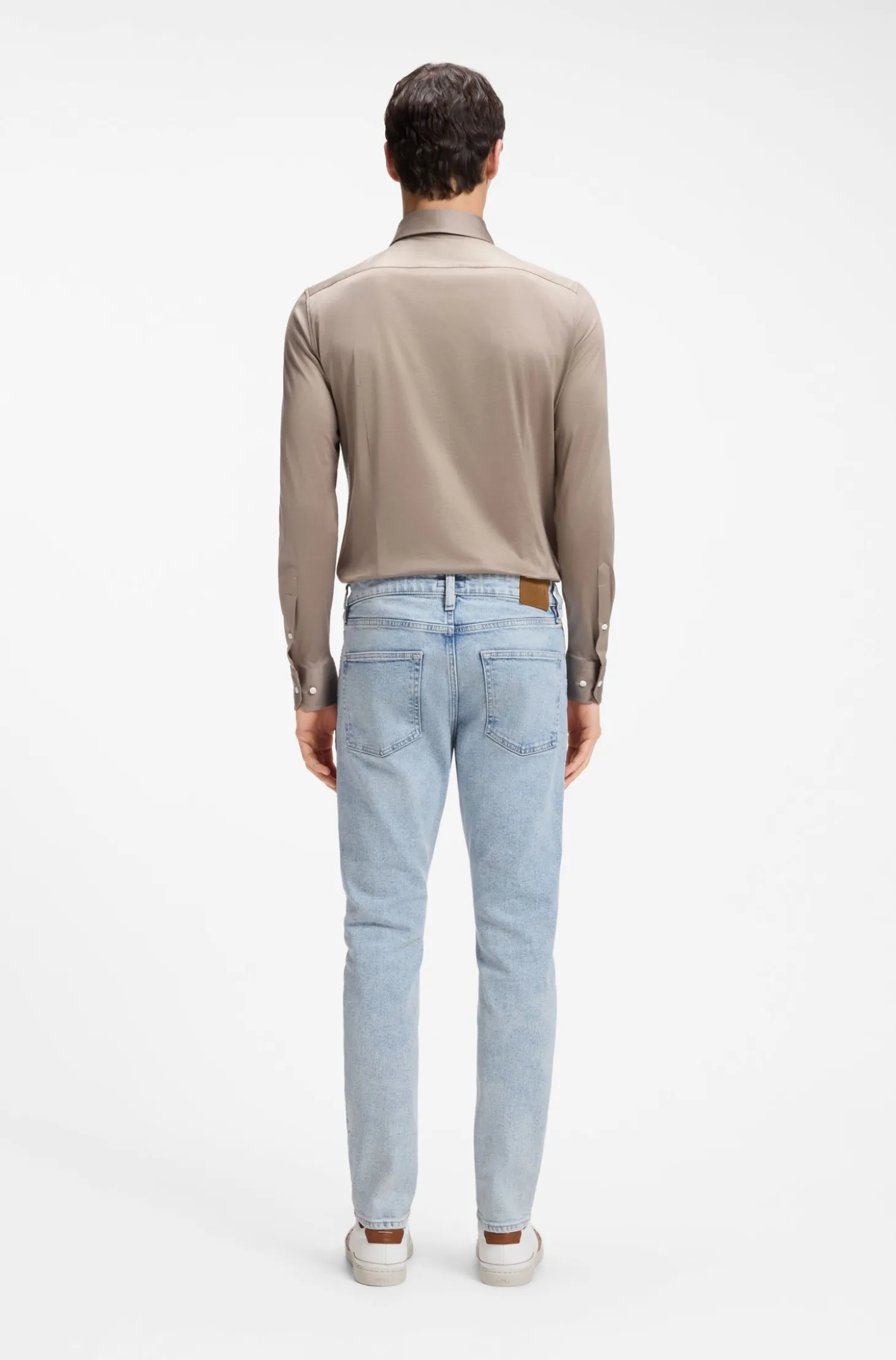 Slim-Fit Jeans aus Denim mit Seiden-Anteil