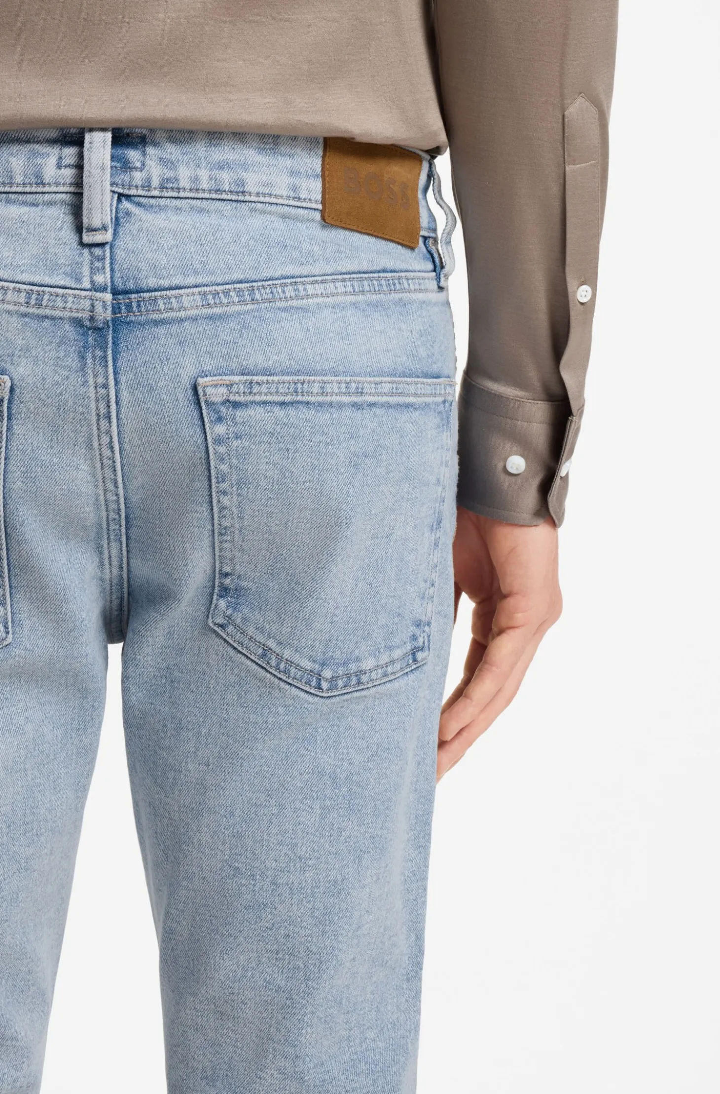 Slim-Fit Jeans aus Denim mit Seiden-Anteil