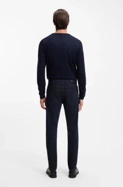 Slim-Fit Jeans aus dunkelblauem Stretch-Denim