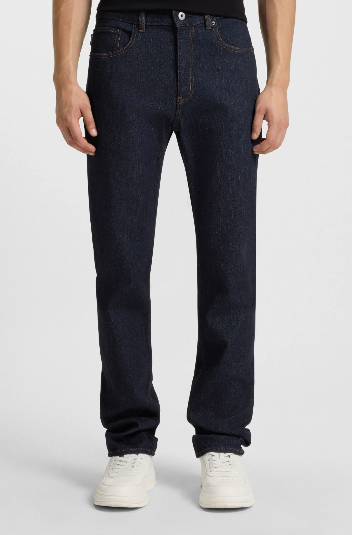 Slim-Fit Jeans aus dunkelblauem Stretch-Denim