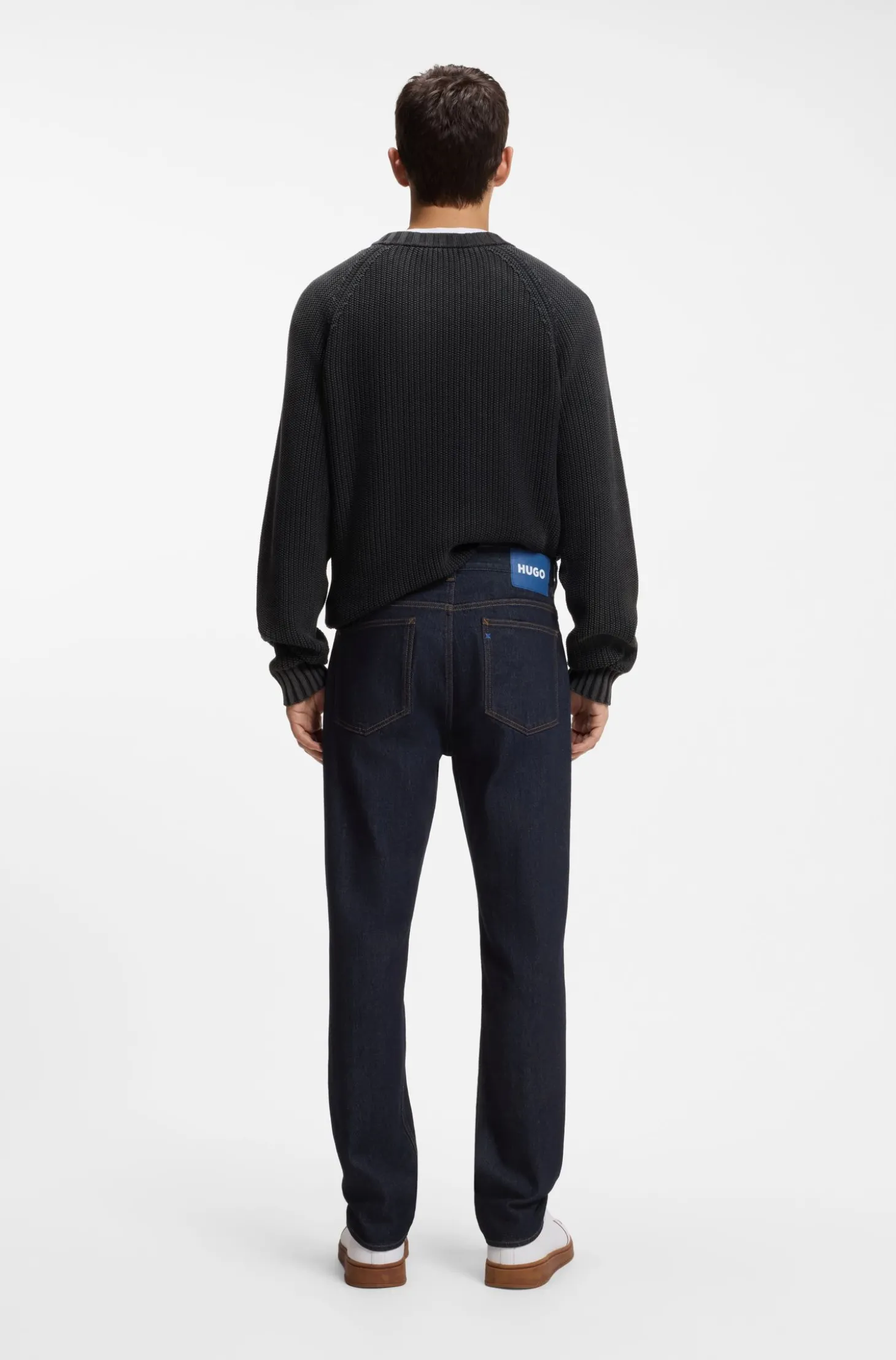 Slim-Fit Jeans aus dunkelblauem Stretch-Denim
