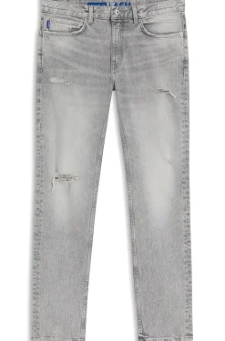 Slim-Fit Jeans aus grauem Used-Denim
