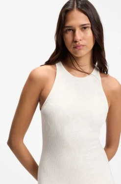 Slim-Fit Kleid mit floralem Muster und Fransen-Saum