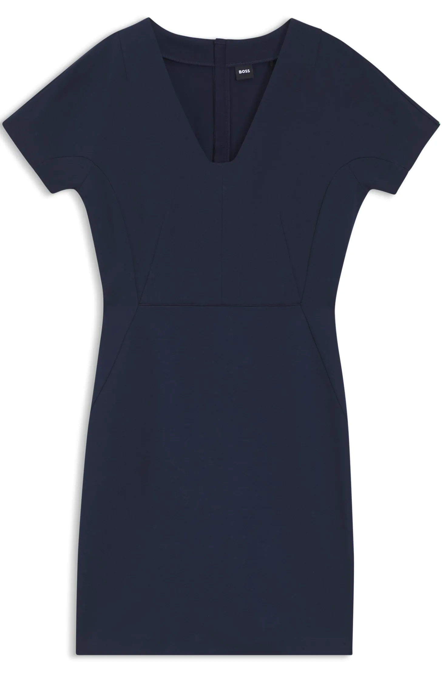 Slim-Fit Kleid mit Paspelierung an der Taille