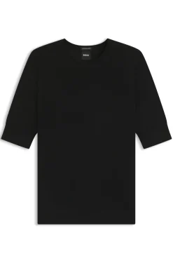 Slim-Fit Kurzarmpullover aus superfeiner Merinowolle