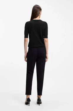 Slim-Fit Kurzarmpullover aus superfeiner Merinowolle