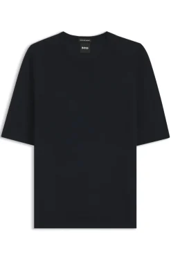 Slim-Fit Kurzarmpullover aus superfeiner Merinowolle