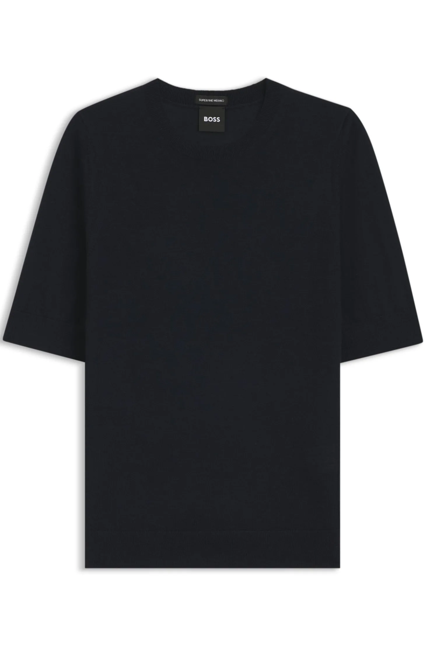 Slim-Fit Kurzarmpullover aus superfeiner Merinowolle