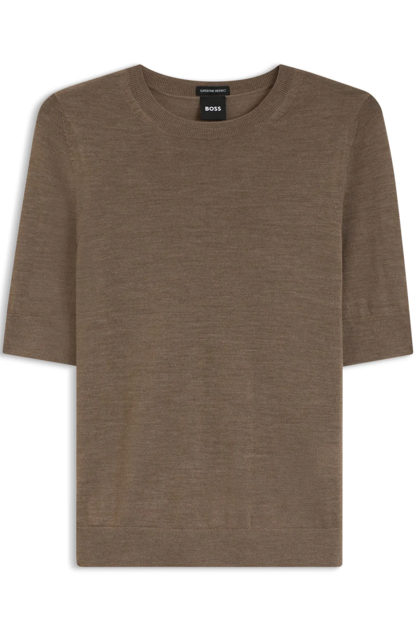 Slim-Fit Kurzarmpullover aus superfeiner Merinowolle