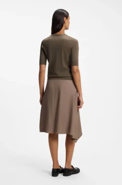Slim-Fit Kurzarmpullover aus superfeiner Merinowolle