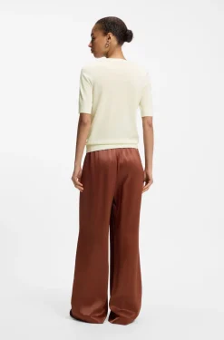 Slim-Fit Kurzarmpullover aus superfeiner Merinowolle