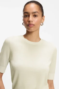 Slim-Fit Kurzarmpullover aus superfeiner Merinowolle