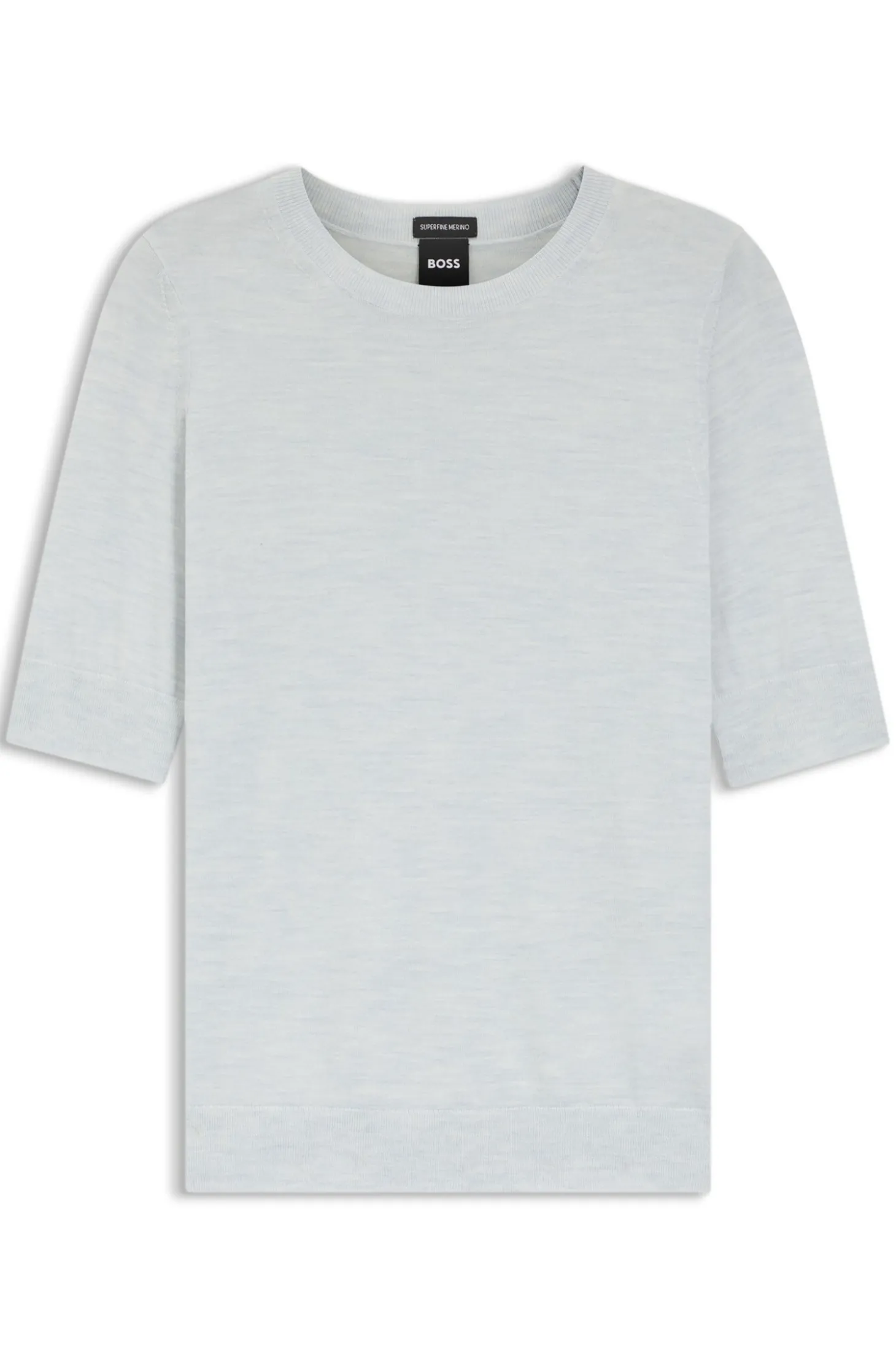Slim-Fit Kurzarmpullover aus superfeiner Merinowolle