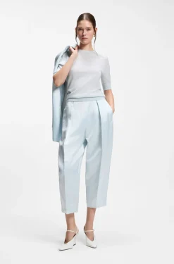 Slim-Fit Kurzarmpullover aus superfeiner Merinowolle