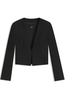 Slim-Fit Kurzblazer aus Stretch-Gewebe