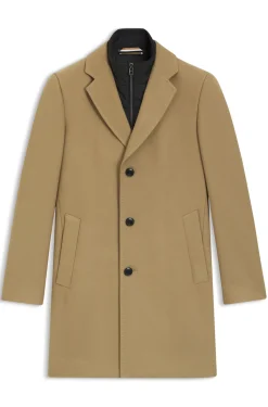 Slim-Fit Mantel aus Baumwoll-Mix mit herausnehmbarem, gepolstertem Innen-Layer