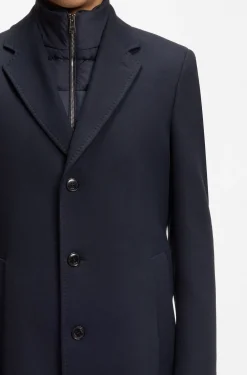 Slim-Fit Mantel aus Baumwoll-Mix mit herausnehmbarem, gepolstertem Innen-Layer