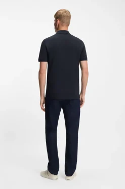 Slim-Fit Polohemd aus Stretch-Baumwolle mit Logo-Aufnäher