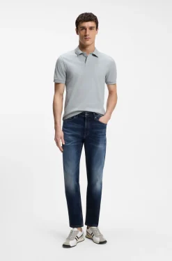 Slim-Fit Polohemd aus Stretch-Baumwolle mit Logo-Aufnäher