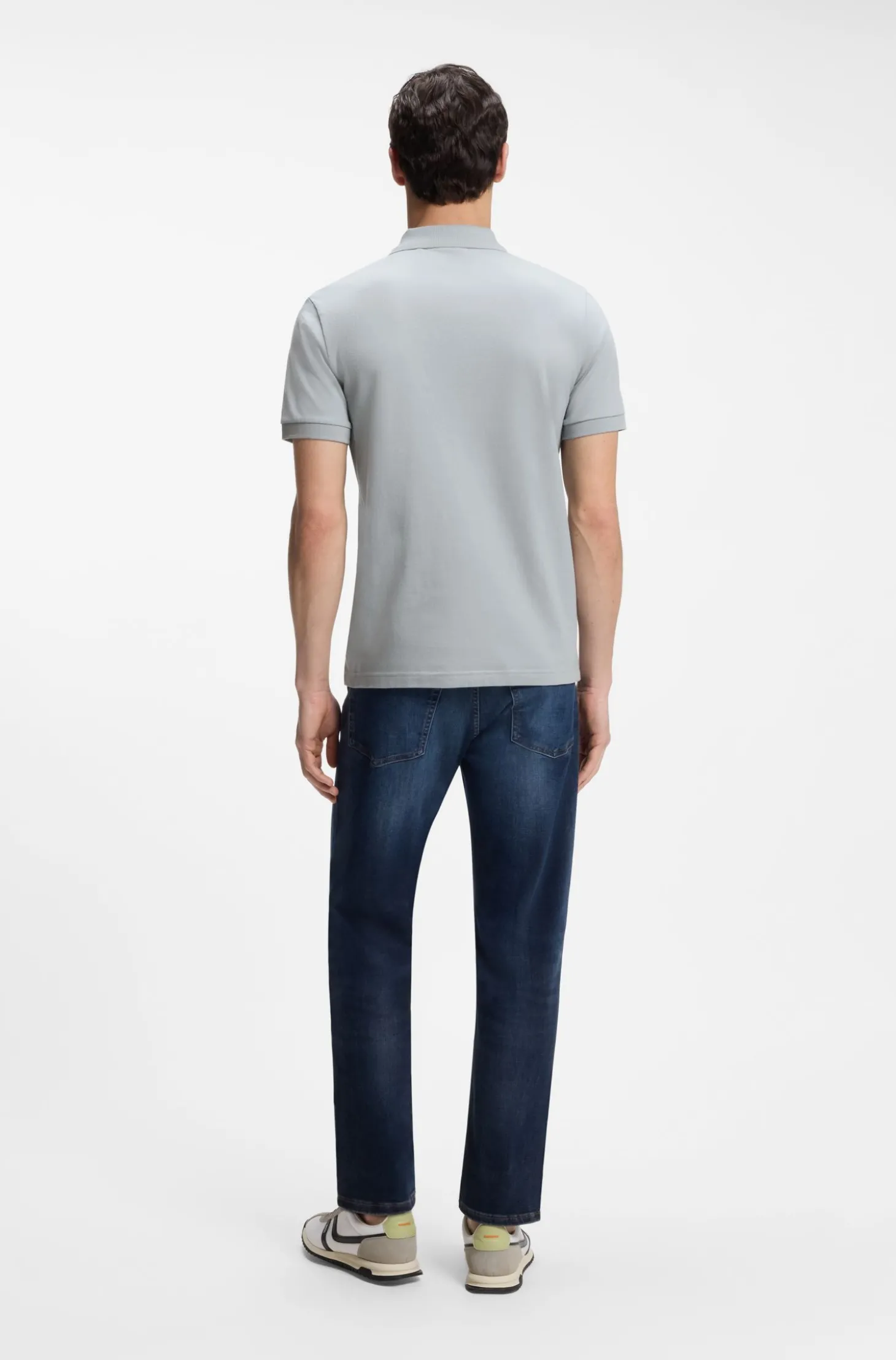 Slim-Fit Polohemd aus Stretch-Baumwolle mit Logo-Aufnäher