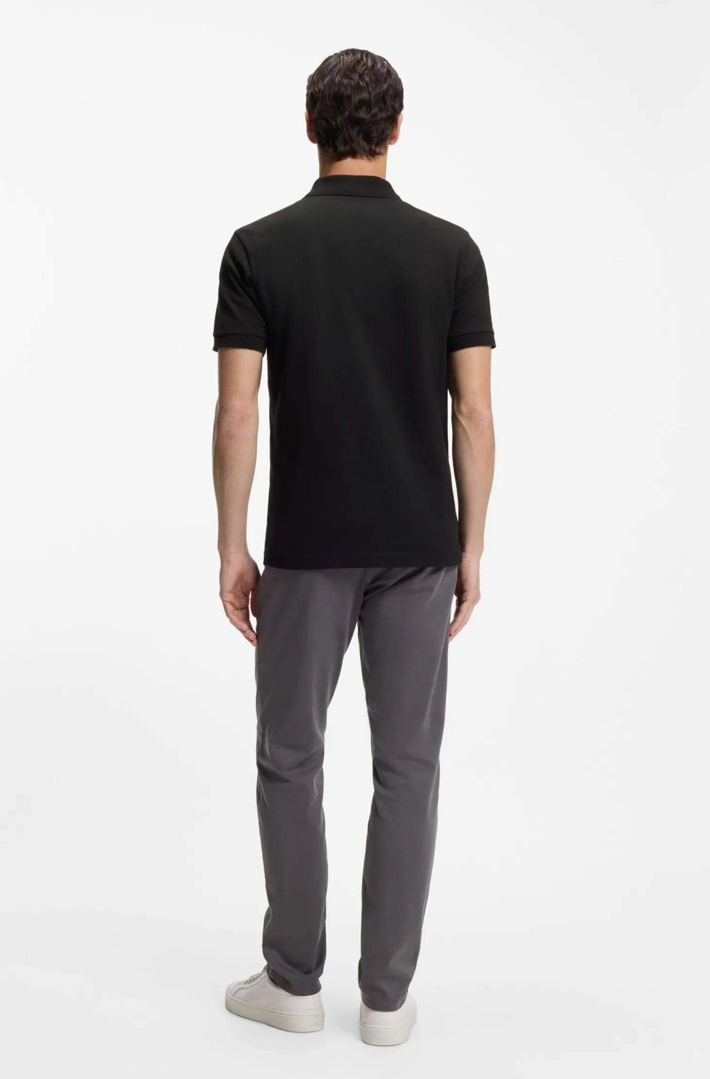 Slim-Fit Polohemd aus Stretch-Baumwolle mit Logo-Aufnäher