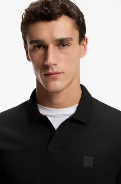 Slim-Fit Polohemd aus Stretch-Baumwolle mit Logo-Aufnäher