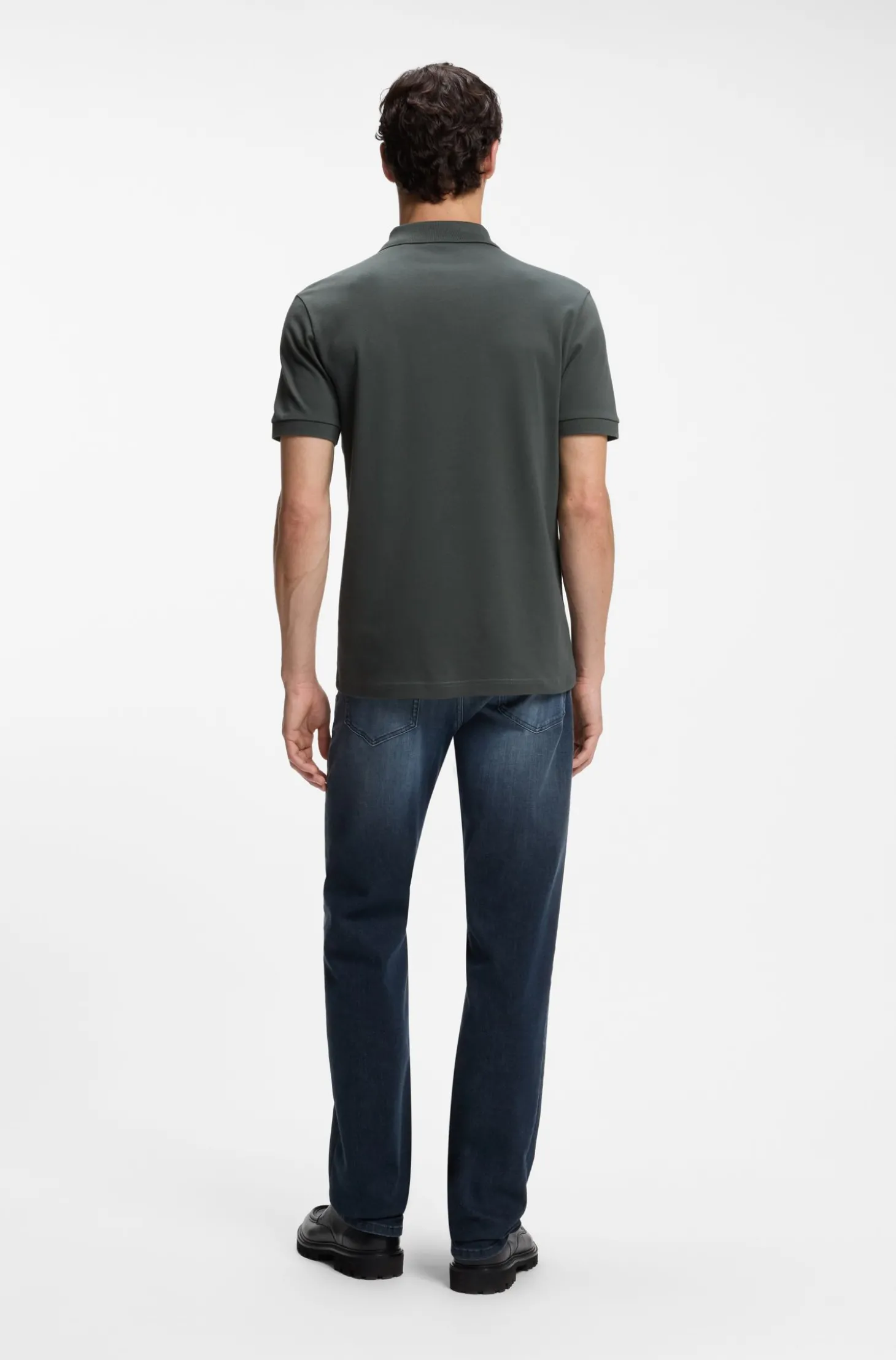 Slim-Fit Polohemd aus Stretch-Baumwolle mit Logo-Aufnäher