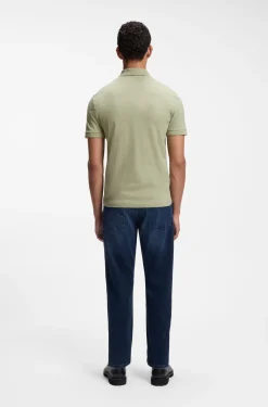 Slim-Fit Polohemd aus Stretch-Baumwolle mit Logo-Aufnäher