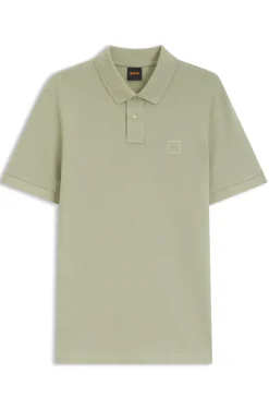 Slim-Fit Polohemd aus Stretch-Baumwolle mit Logo-Aufnäher