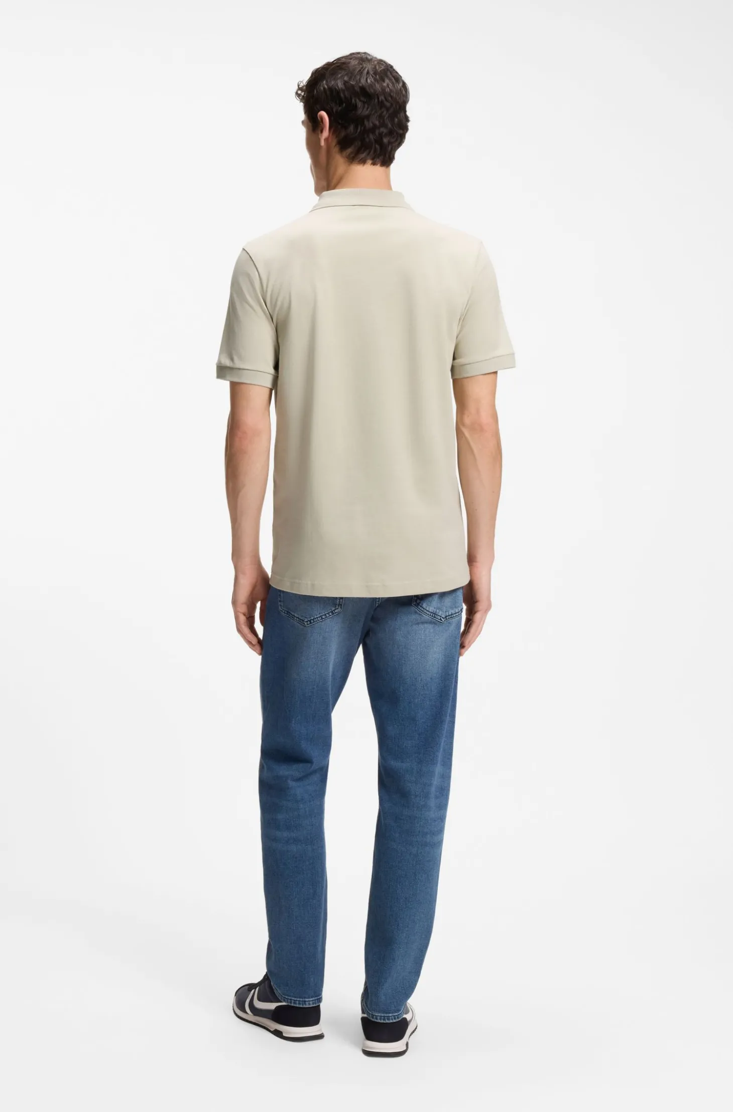 Slim-Fit Polohemd aus Stretch-Baumwolle mit Logo-Aufnäher