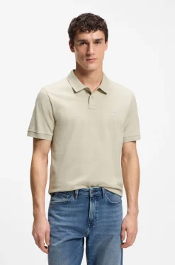 Slim-Fit Polohemd aus Stretch-Baumwolle mit Logo-Aufnäher