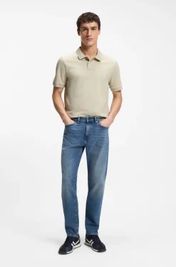 Slim-Fit Polohemd aus Stretch-Baumwolle mit Logo-Aufnäher