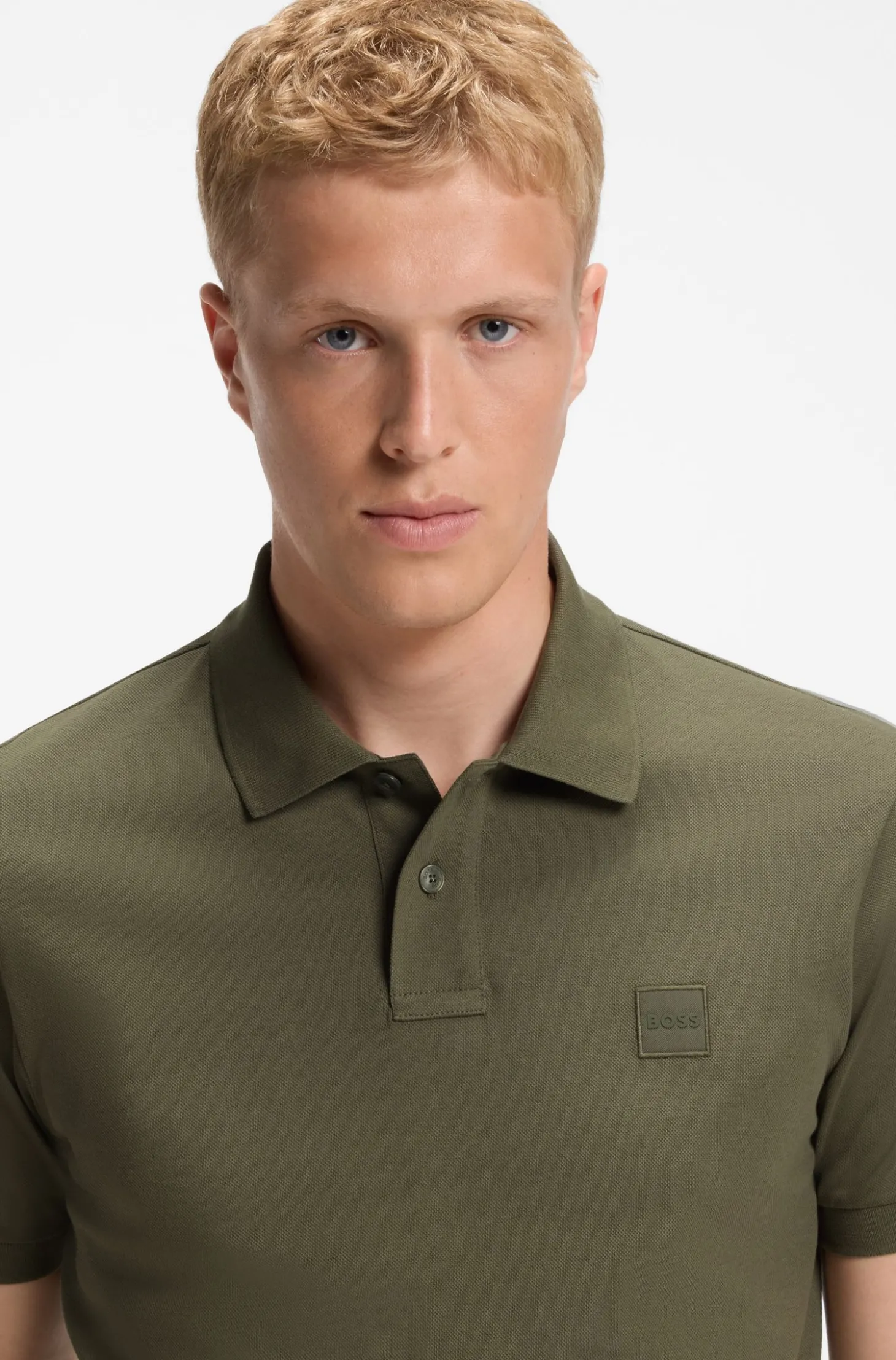 Slim-Fit Polohemd aus Stretch-Baumwolle mit Logo-Aufnäher
