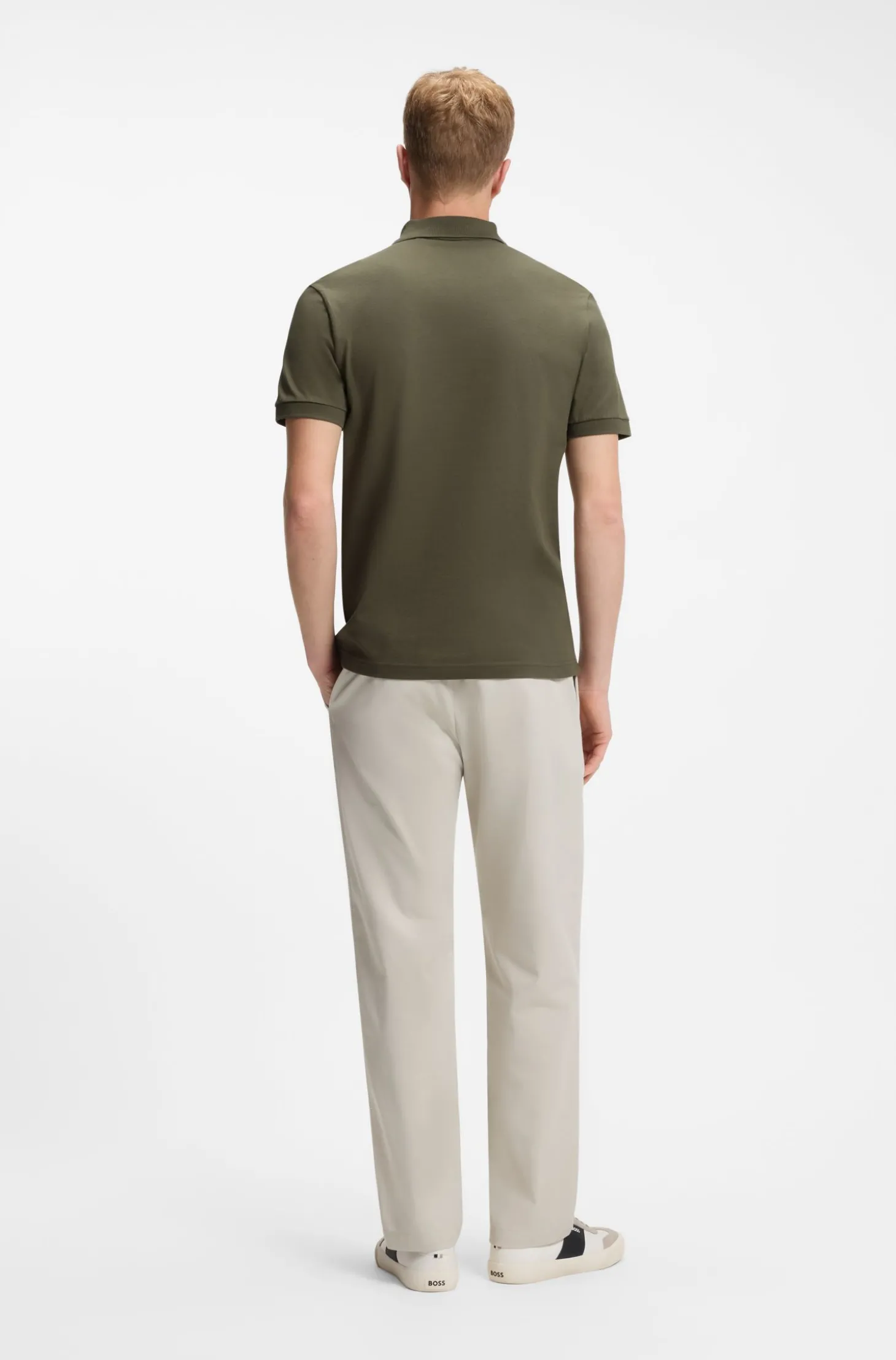 Slim-Fit Polohemd aus Stretch-Baumwolle mit Logo-Aufnäher