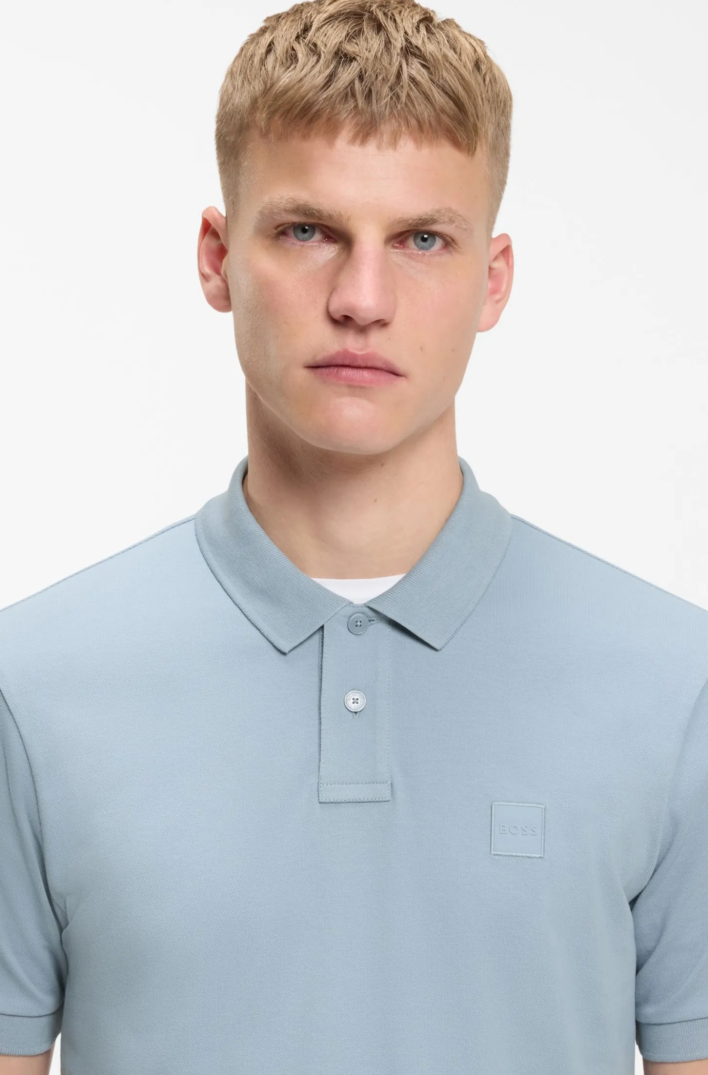 Slim-Fit Polohemd aus Stretch-Baumwolle mit Logo-Aufnäher