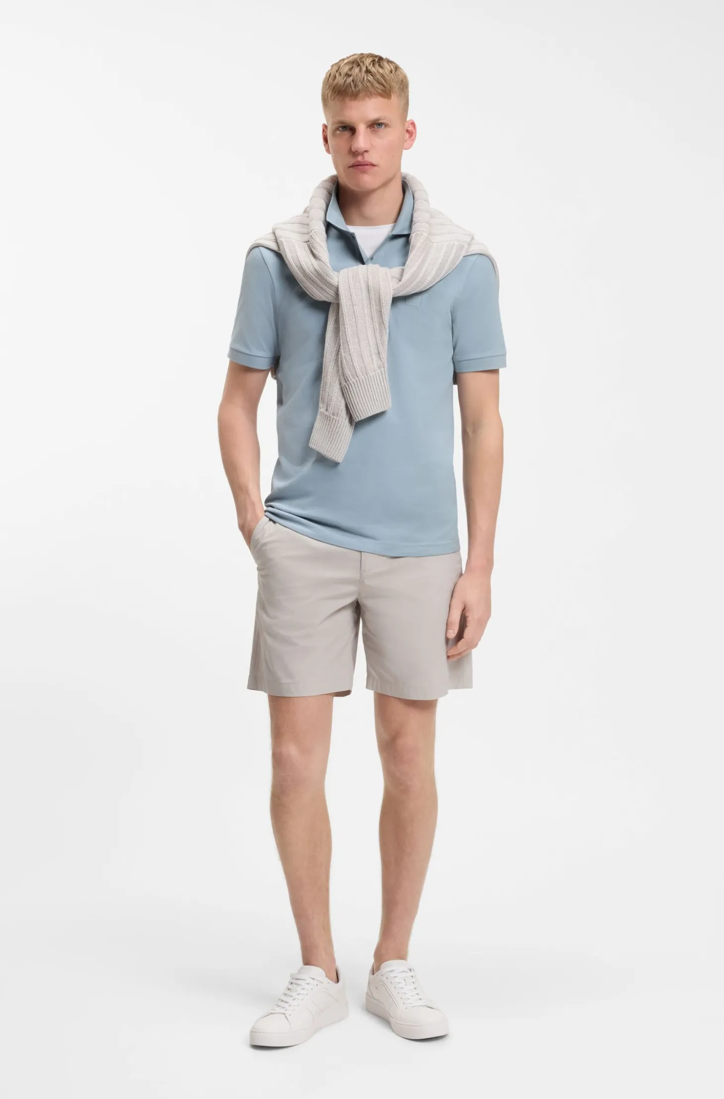 Slim-Fit Polohemd aus Stretch-Baumwolle mit Logo-Aufnäher