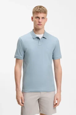 Slim-Fit Polohemd aus Stretch-Baumwolle mit Logo-Aufnäher