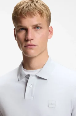 Slim-Fit Polohemd aus Stretch-Baumwolle mit Logo-Aufnäher