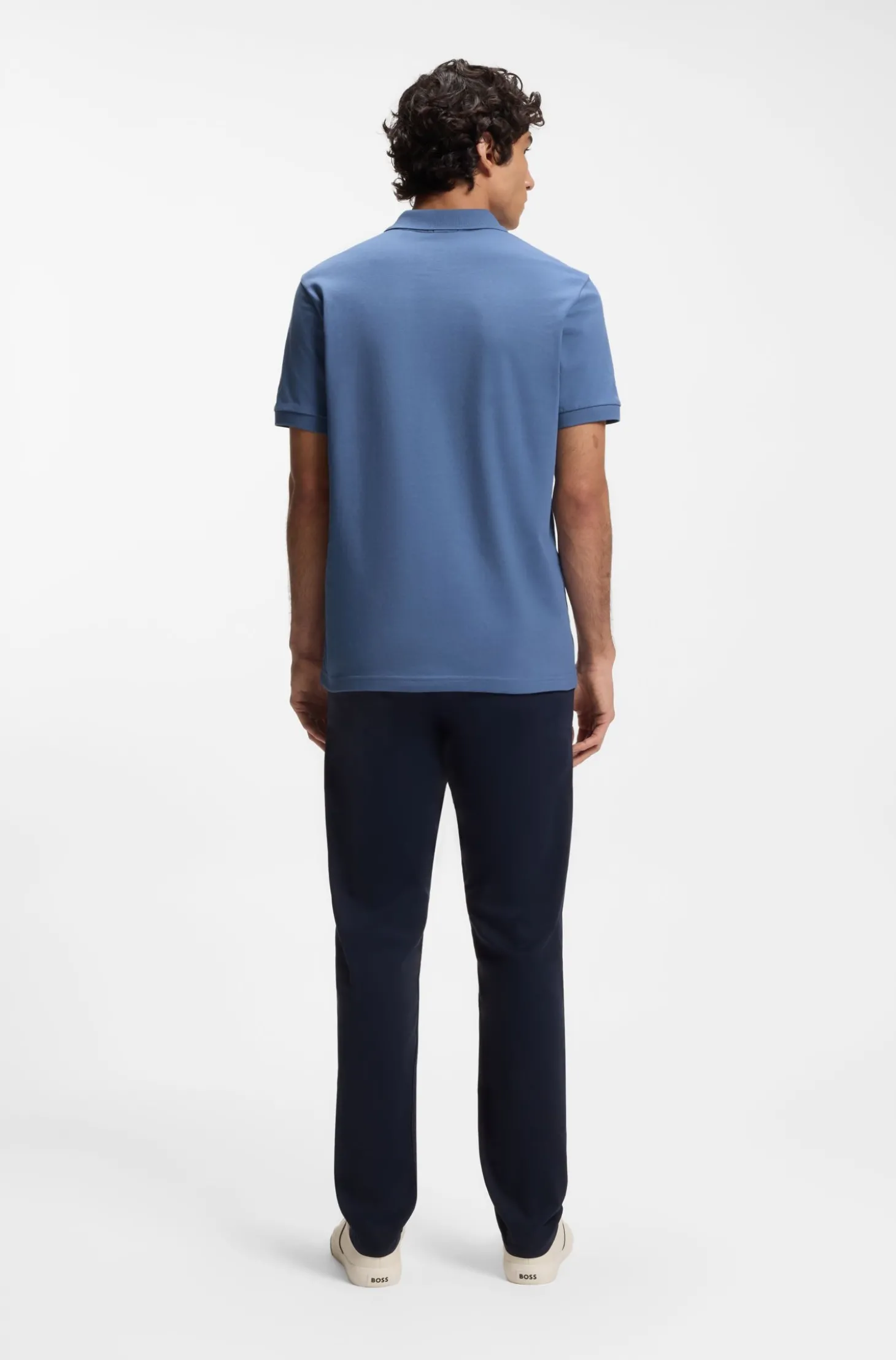 Slim-Fit Polohemd aus Stretch-Baumwolle mit Logo-Aufnäher