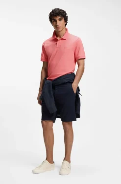 Slim-Fit Polohemd aus Stretch-Baumwolle mit Logo-Aufnäher