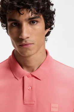 Slim-Fit Polohemd aus Stretch-Baumwolle mit Logo-Aufnäher