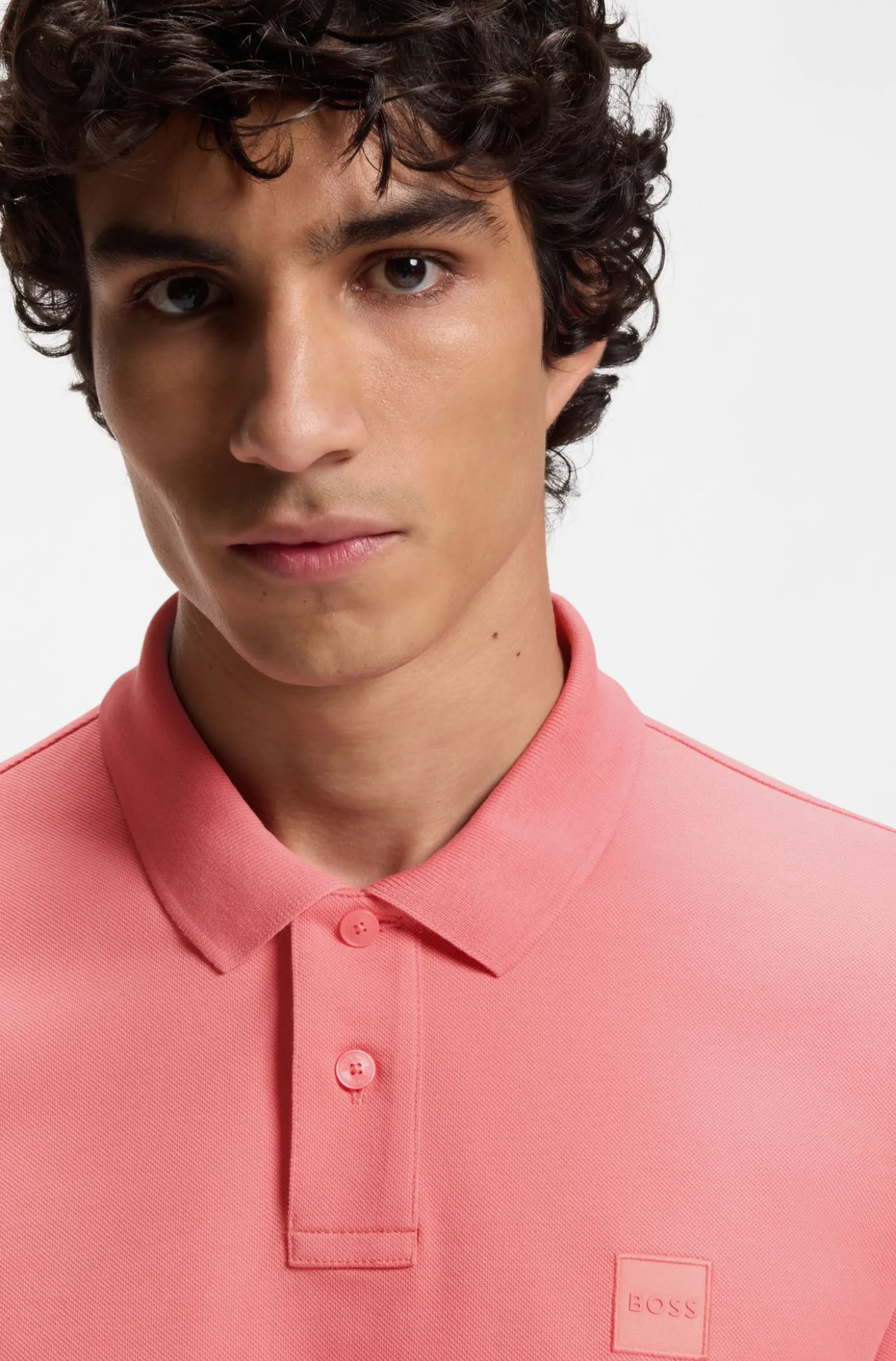 Slim-Fit Polohemd aus Stretch-Baumwolle mit Logo-Aufnäher