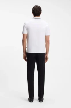 Slim-Fit Poloshirt aus Baumwolle mit gestreiftem Kragen